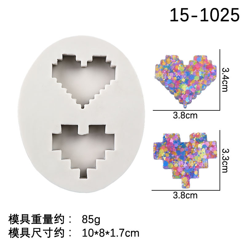 Pixel amor material de silicona molde geométrico amor DIY fragante piedra aromaterapia yeso cristal epoxi molde del cubo de hielo