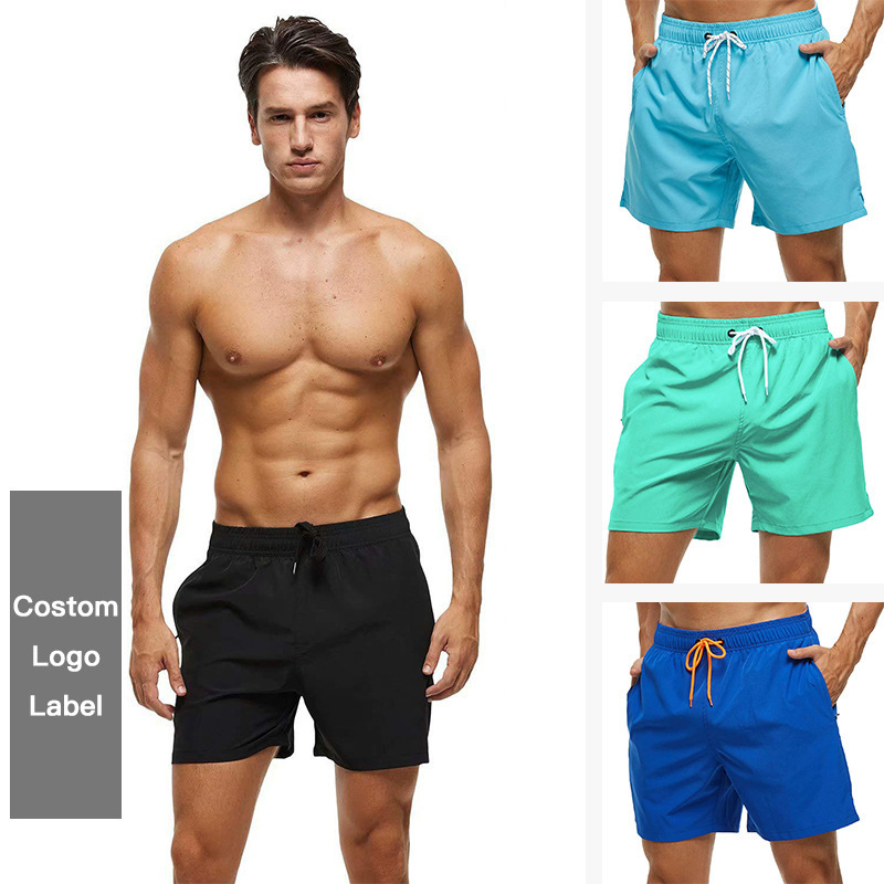 Amazon's Best-Selling Men's Three-Quarter Shorts, Solid Color, Quick-Dry, with Pockets, Drawstring, Loose Fit, Casual Running, Fitness, Beach Shorts