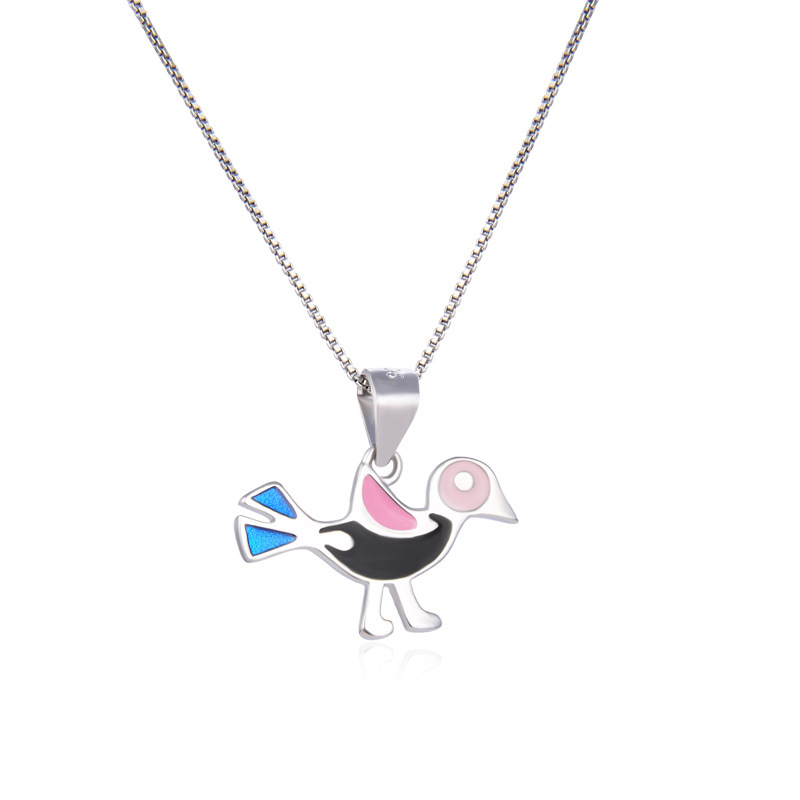Transfronterizo Amazon Xyintemu Europa y los Estados Unidos 925 plata esterlina collar de pájaros de moda femenina creativa goteo colgante de amigas