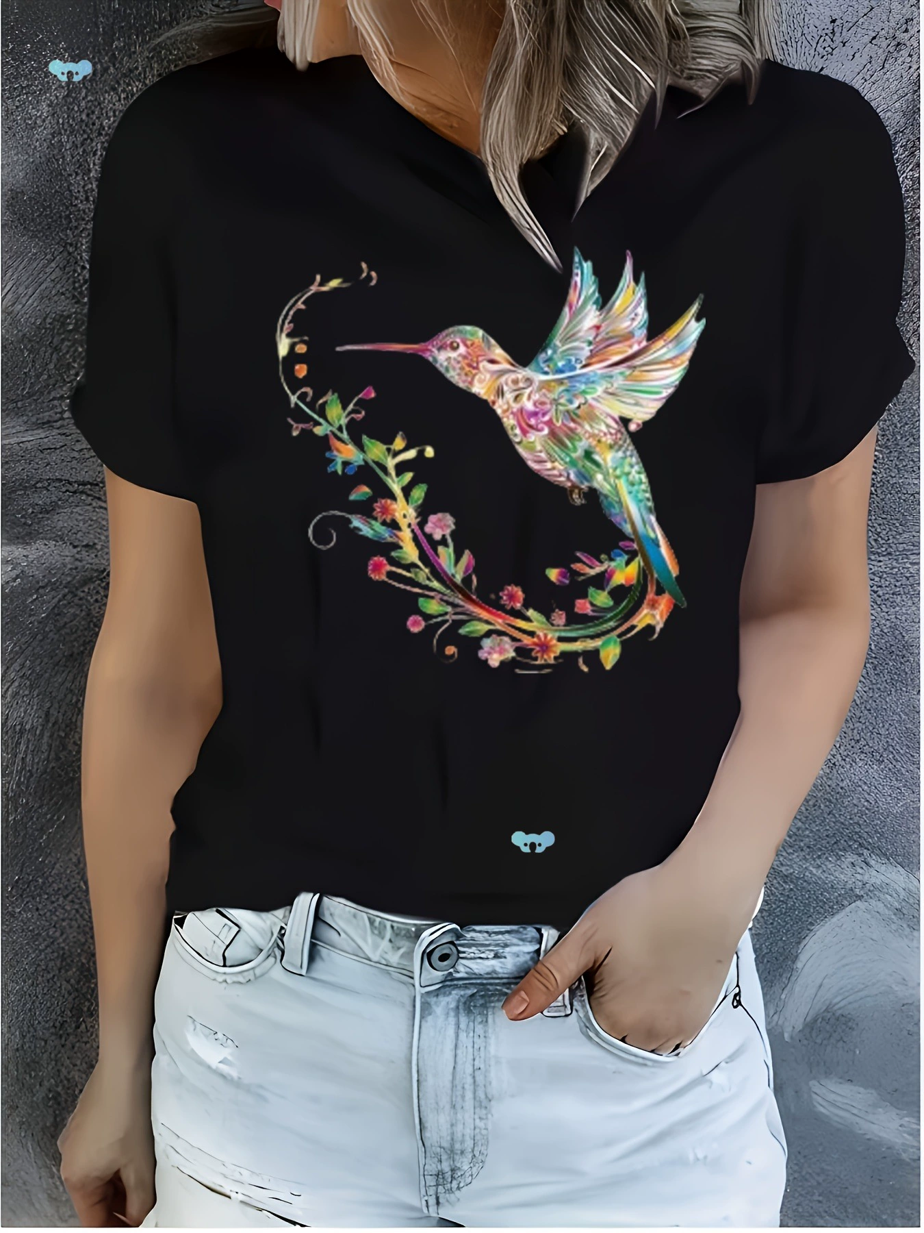 Женская повседневная хлопковая футболка больших размеров, красочная трансграничная дропшиппинг