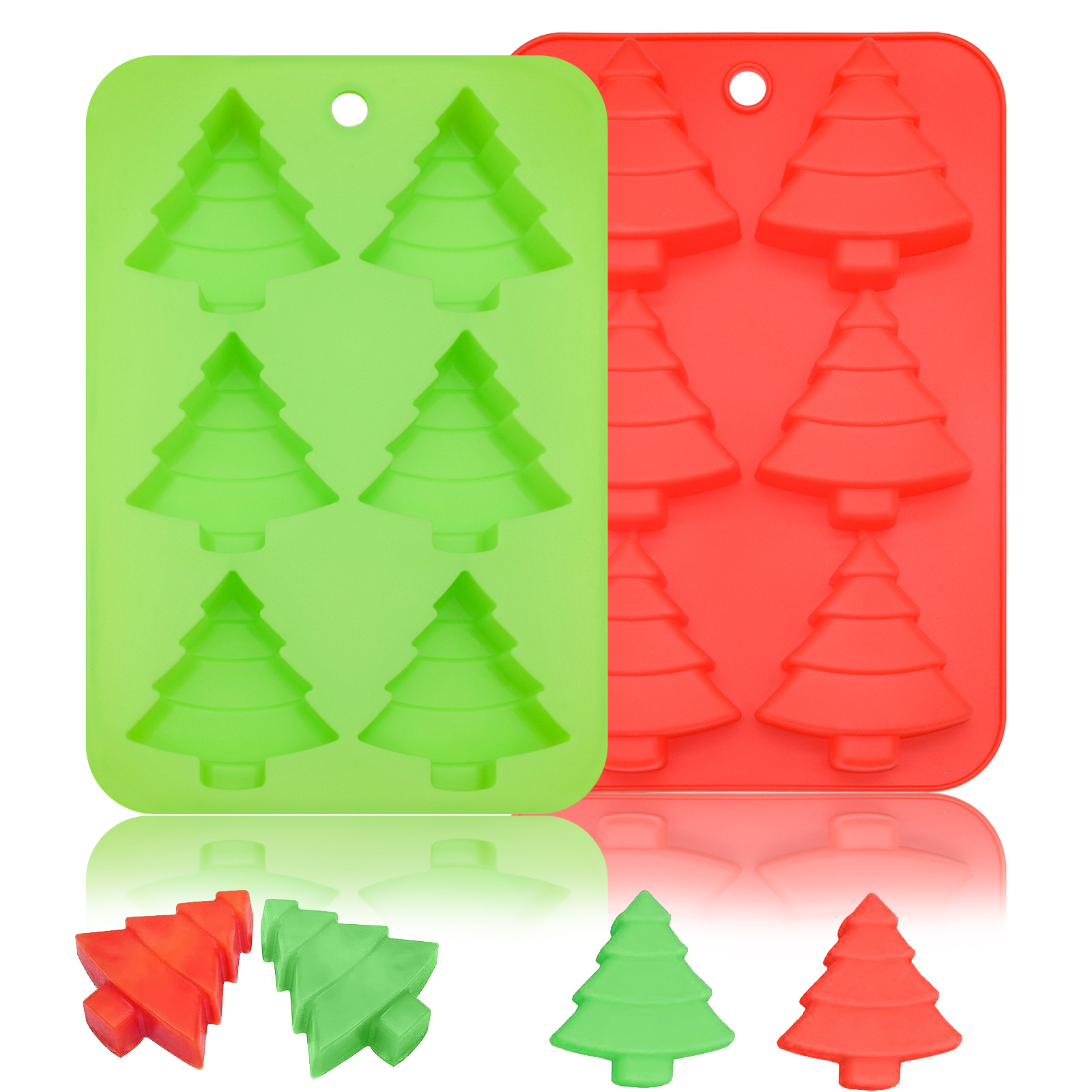 圣诞树造型烘焙模具6连蛋糕面包模具圣诞节系列巧克力DIY用具