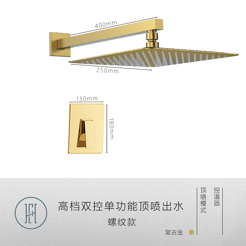 Baño ducha oculta plateada supercargador rociador incrustado en la pared oculto hotel conjunto de ducha doméstica de cobre