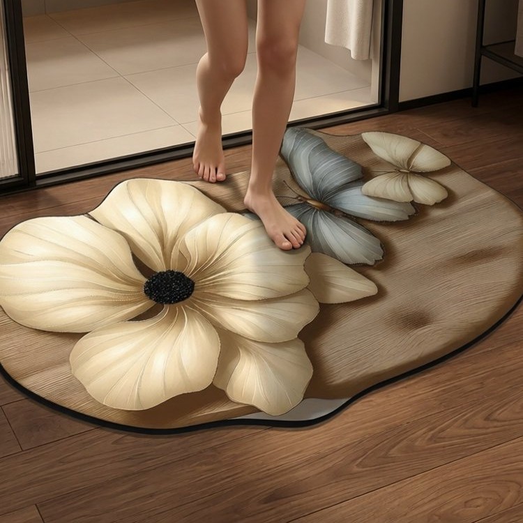 Almohadilla de barro de diatomeas de viento de lujo ligero almohadilla de suelo de baño almohadilla de suelo de baño almohadilla de suelo de absorción de agua y secado rápido en la puerta del baño almohadilla de pie resistente al desgaste doméstico y antideslizante