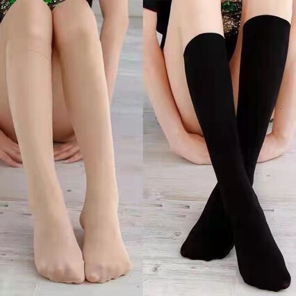 Women's Mid-Calf Socks, Anti-Snag, Knee-Length, Flesh-Colored, Medium-Thick, Long Socks, Slimming Socks