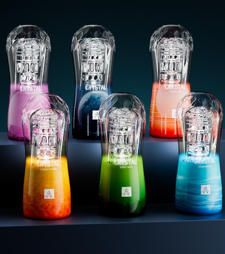 Jiuai Men’s Manual Masturbator Crystal Cup Transparent TPE Portable — detail image 11