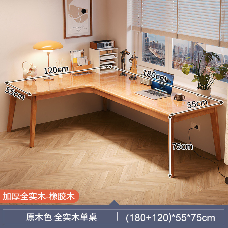 Escritorio casa Esquina de madera maciza en forma de L dormitorio Estudio Oficina pequeño apartamento trabajo computadora de escritorio Mesa Grande