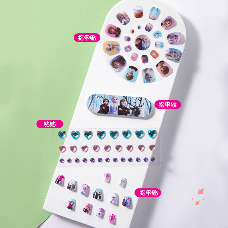 Disney Elsa Toys Girls Cosmetics Love Nail Stickers Frozen Children's Nail Art Stickers Set