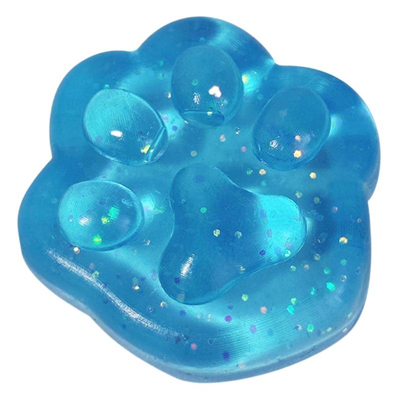Lavable TPR transparente brillo gato garra pinch música descompresión Cubo de hielo pegajoso música descompresión Vent creativo juguete
