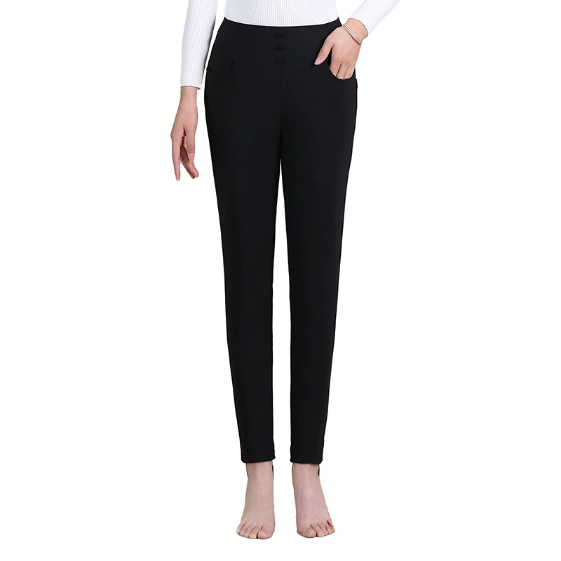 Теплые бархатные зимние брюки с пухом, высокий пояс, slim fit, гусиное перо