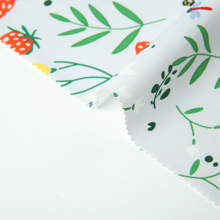 Impresión de alta calidad floral tropical 97% algodón 3% tela de prenda de spandex