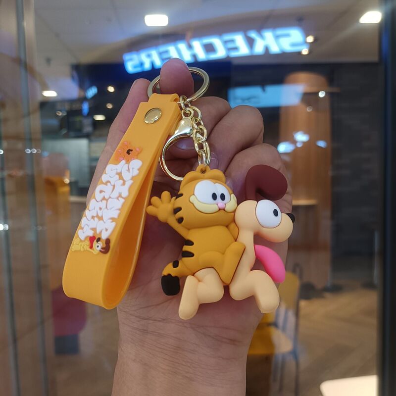 可爱卡通加菲猫钥匙链创意猫咪玩偶公仔挂饰情侣包包钥匙扣小挂件|undefined