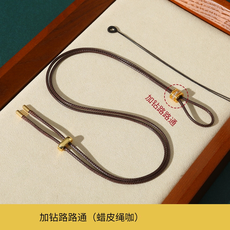 Laopou con colgante de oro cuerda tejida a mano brújula de ocho tesoros cuerda de colgante de jade de seguridad cuerda de grasa