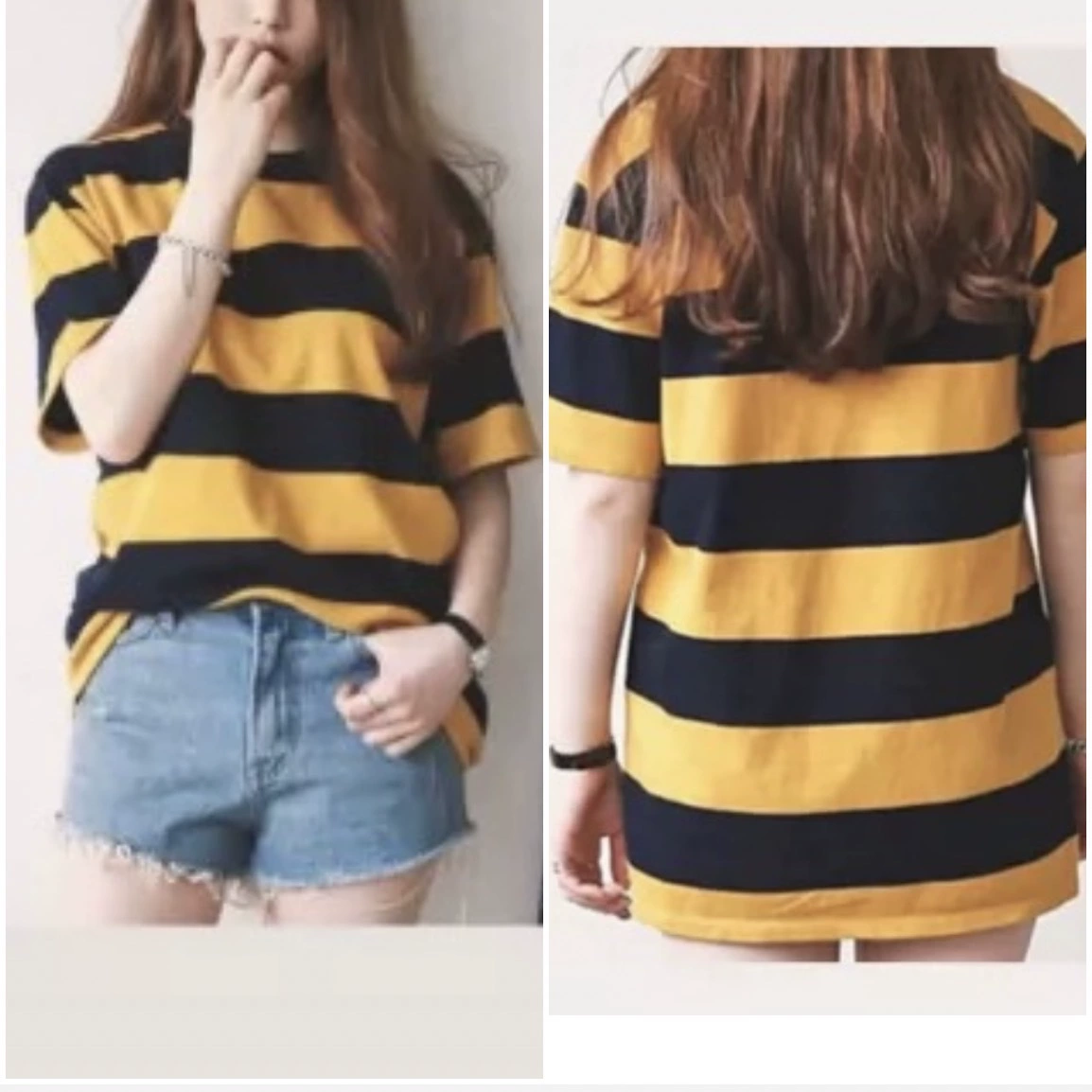 Новая полосатая модная повседневная свободная модная футболка с короткими рукавами, топ Amazon AliExpress, горячая распродажа