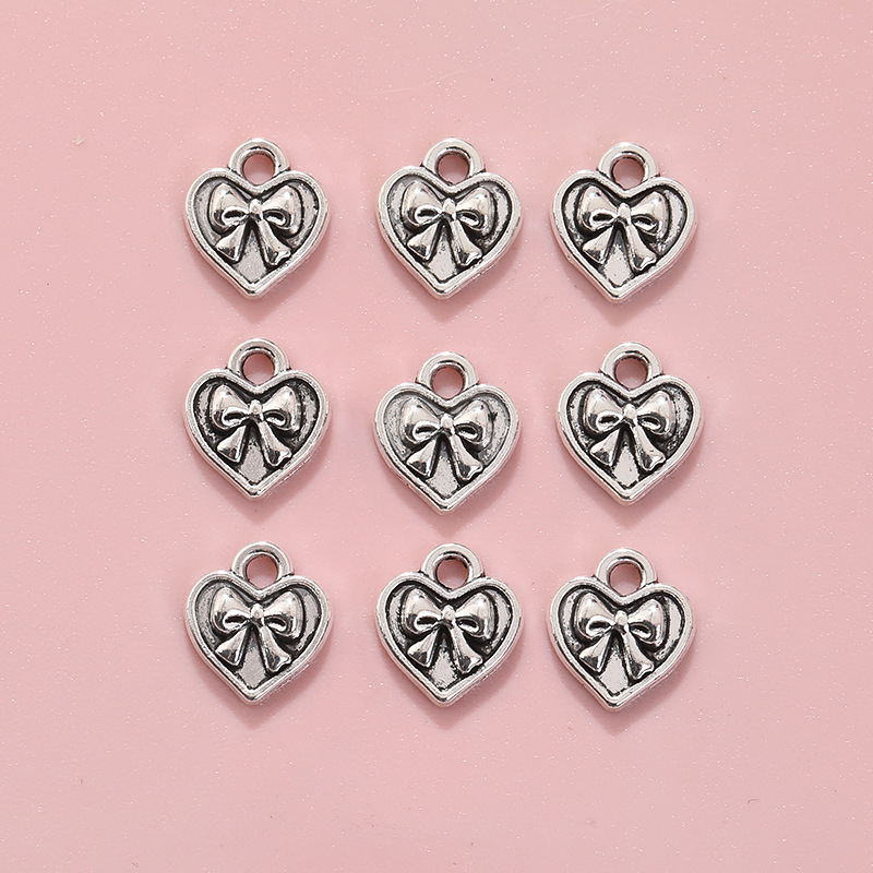 9*11mm Retro Heart Bow Pendant Bow Tie Charm Handmade Necklace Bracelet Accessories 9*11mm Retro Heart Bow Pendant Bow Tie Charm Handmade Necklace Bracelet Accessories