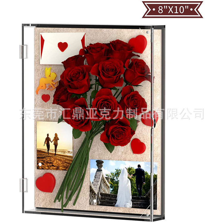 Transparent Acrylic Art Hand Storage Box Simple Plexiglass Dried Flower Souvenir Medal Frame
