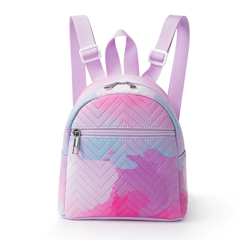 Mini backpack shoulder bag, compact multicoloured design, quilted, 18×19×10 cm