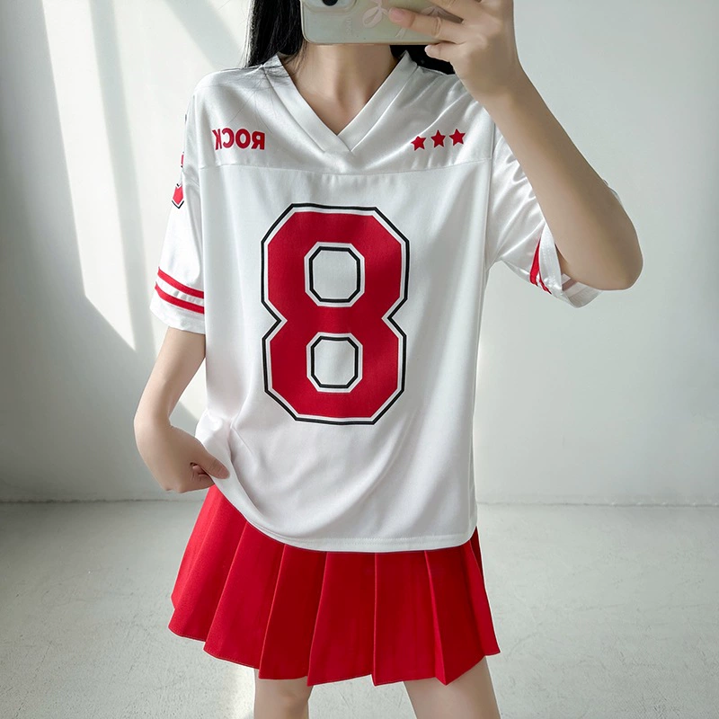 Костюм с плиссированной юбкой, летний костюм для чирлидинга, спортивная встреча, выпускной сезон, одежда для лучшей подруги