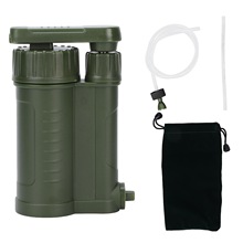 新款户外单兵应急净水器超滤净水吸管野外军绿色便携净水器