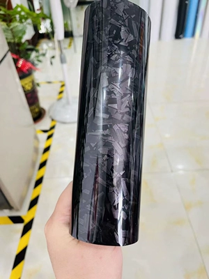 Auto Color Change Film Carbon Fiber Flower Carbon Film Rearview - pet-glossy-flower-carbon-black-152-18m