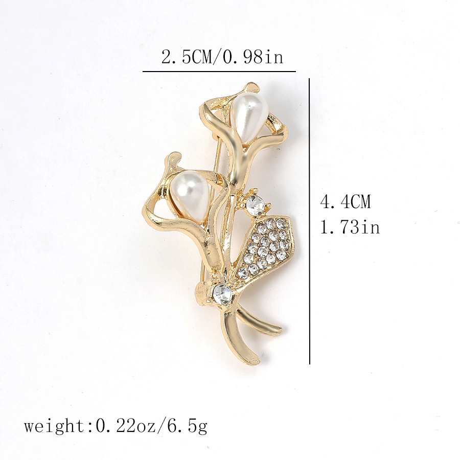 Elegant Flower Alloy Pearl Rhinestones Women's Brooches display picture 1