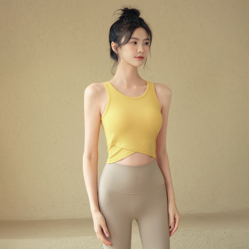 Yoga Vest Women's Summer Thin Outdoor Running Training Shock-Proof Push-Up Bra Sling Quick-Drying Fitness Clothing Set