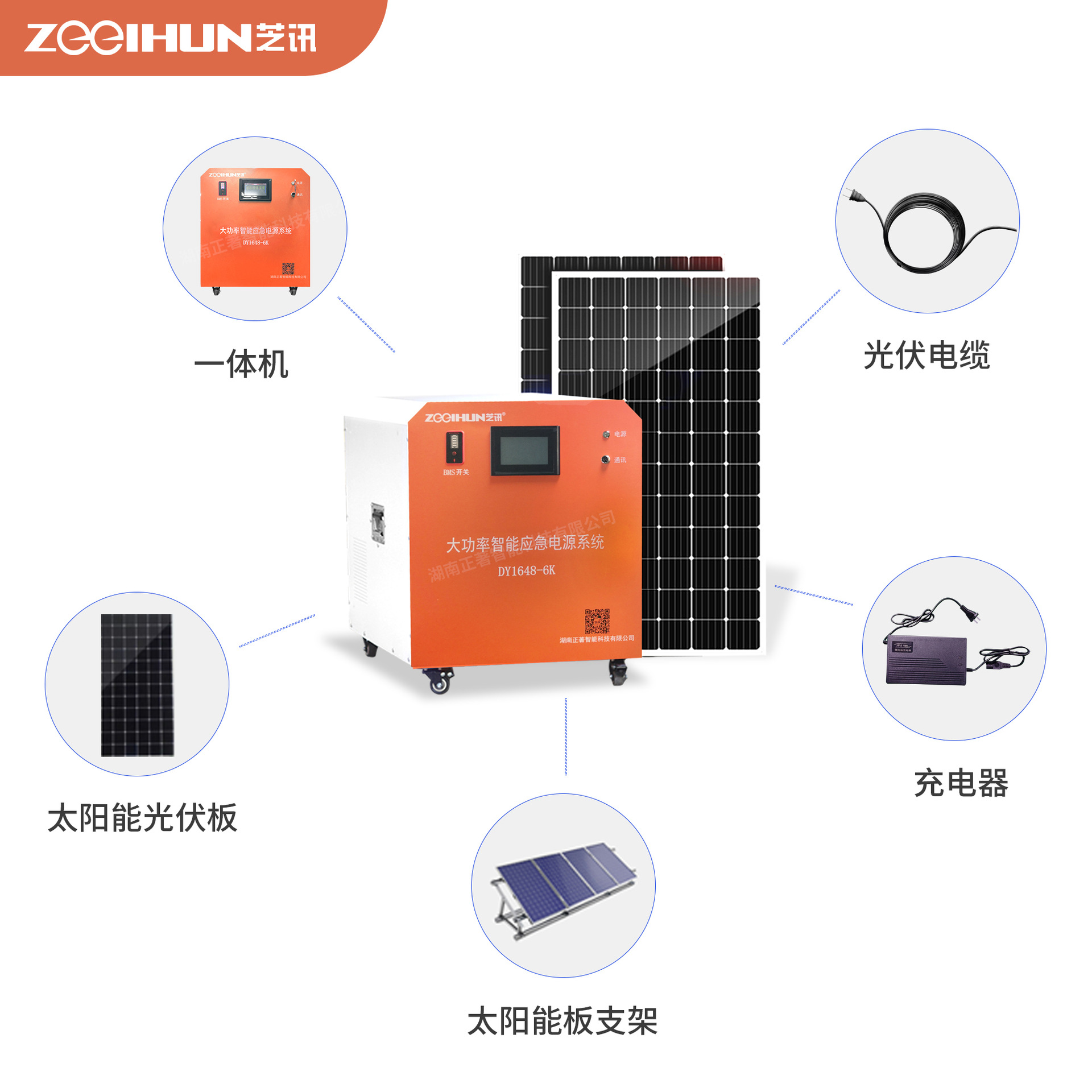 太阳能发电机光伏发电系统 太阳能发电储电设备220V3KW6KW