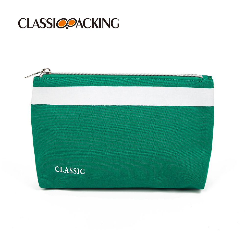 Bolsa de almacenamiento moderna y sencilla, material de lona, bolsa de almacenamiento para el cuidado de la piel de viaje, bolsa de lavado de gran capacidad, logotipo imprimible