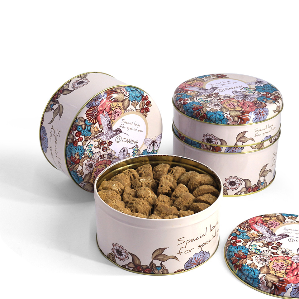 厂家供应马口铁喜糖铁盒食品铁罐曲奇罐圆形巧克力糖果饼干铁盒