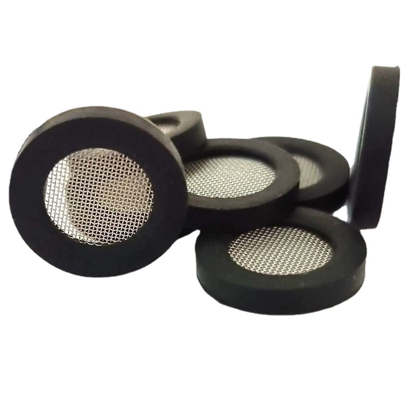 黑色4分硅胶过滤网垫片食品级包边滤网垫片304滤网40目60目80目