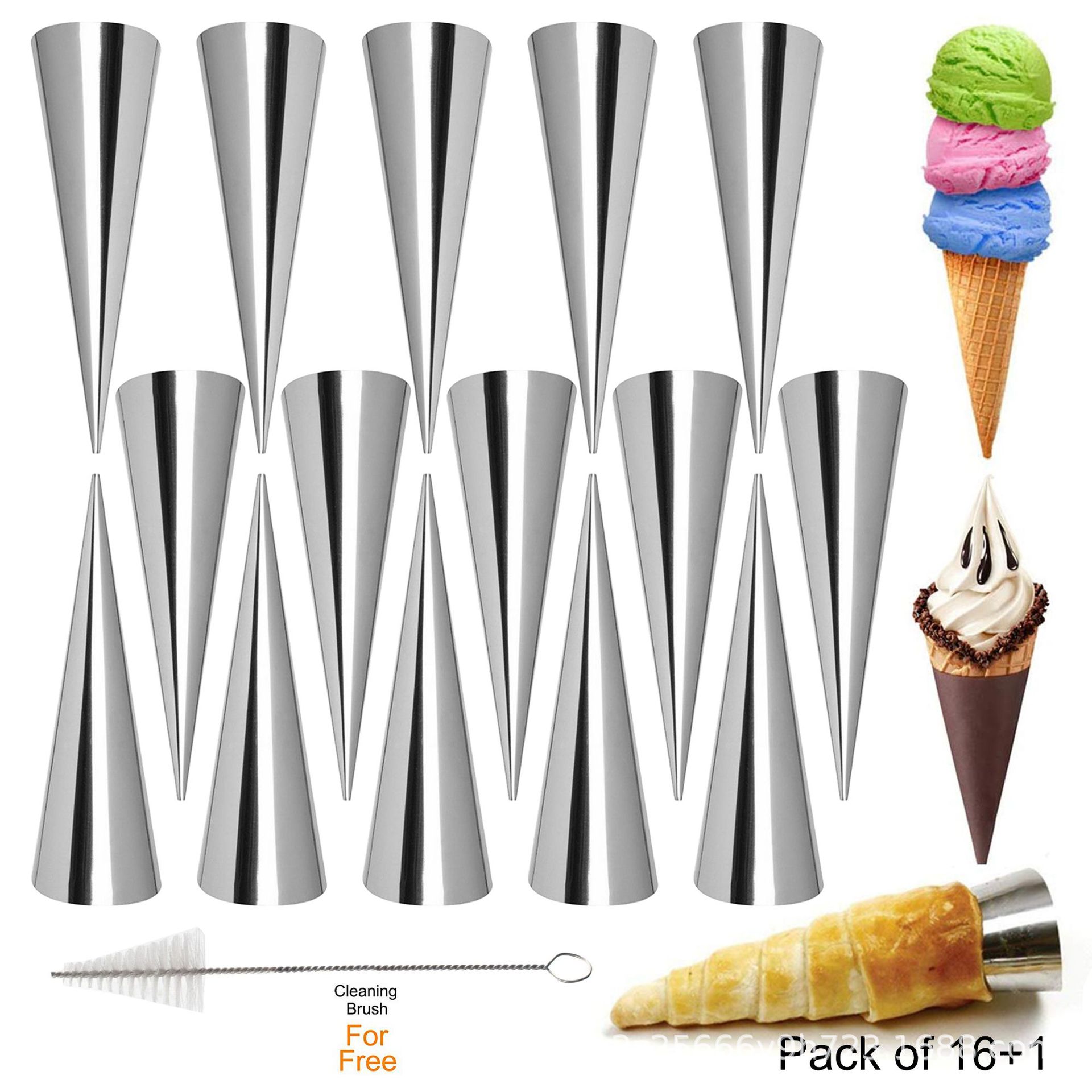 Bolsa de cuerno de tamaño pequeño cono para hornear cono de rollo de acero inoxidable cuerno de pastelería danés crema de cuerno molde de pan image 6