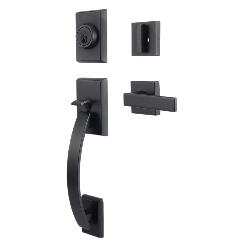 Cerradura de mano redonda cerradura de puerta de aleación de zinc cerradura de mano nórdica negra cerradura de puerta dividida transfronteriza doméstica image 5