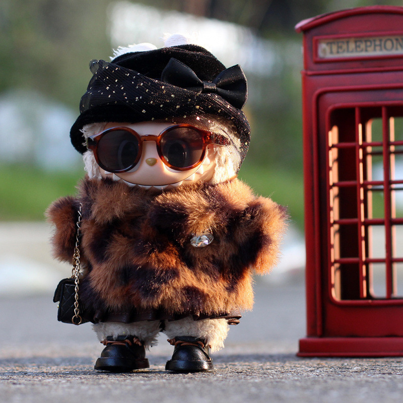 Baby Clothes Only] First/Third Generation Labubu Baby Clothes Winter Style Leopard Print Coat Doll Heart Macaron