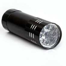 ✅9led紫光395紫外线手电筒手握式验钞手持迷你小灯UV手提式