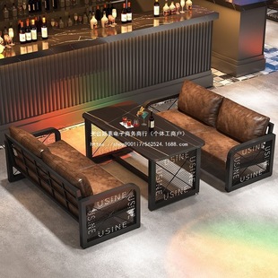 Industrial Style Bar, Bar Booth, Sofa, Cafe, Western Restaurant, Music Bar, Barbecue Shop, Tavern Table and Chair Set