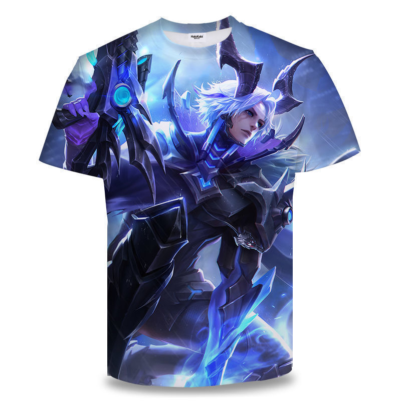 Camiseta de manga corta con estampado digital bidimensional de verano 3d verano para adolescentes y niños juego de gloria para hombres