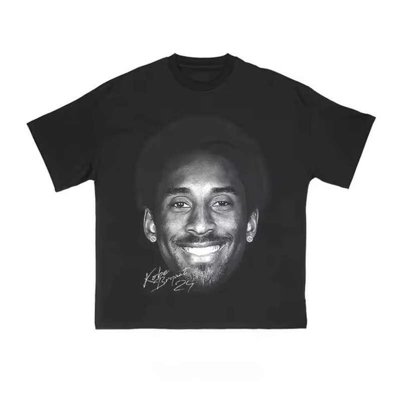 European Size Cross-Border New Round Neck Men's Pullover Short-Sleeve Bryant T-Shirt Men's Clothing Basketball Kobe Print
