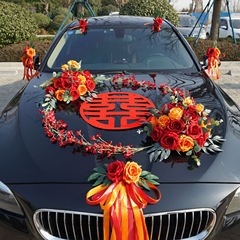 主な結婚車の装飾車の頭の花のセットのアイデアは花車の配置セットの花屋の結婚祝いの卸売り用品をシミュレーションします。