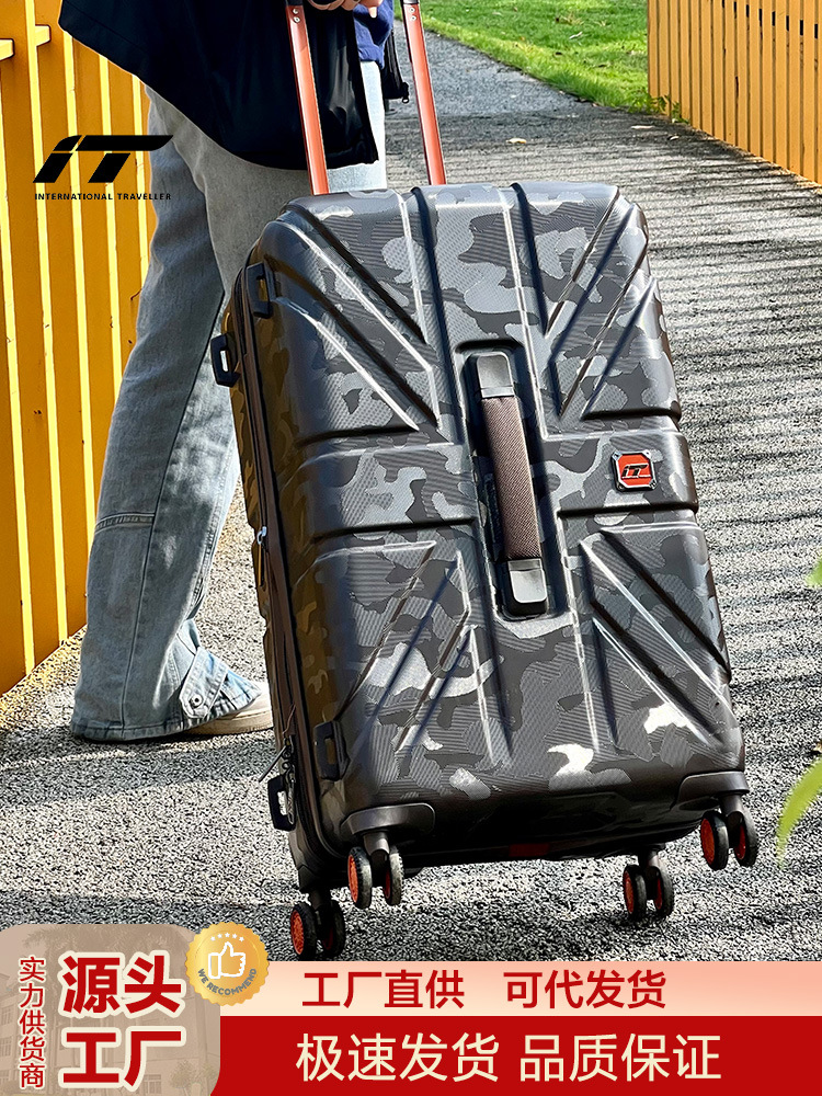 British It Travel Suitcase, Durable and Sturdy Trolley Case, Large Capacity, High-End, Silent and Bubble Wrap Universal Wheel Boarding Case