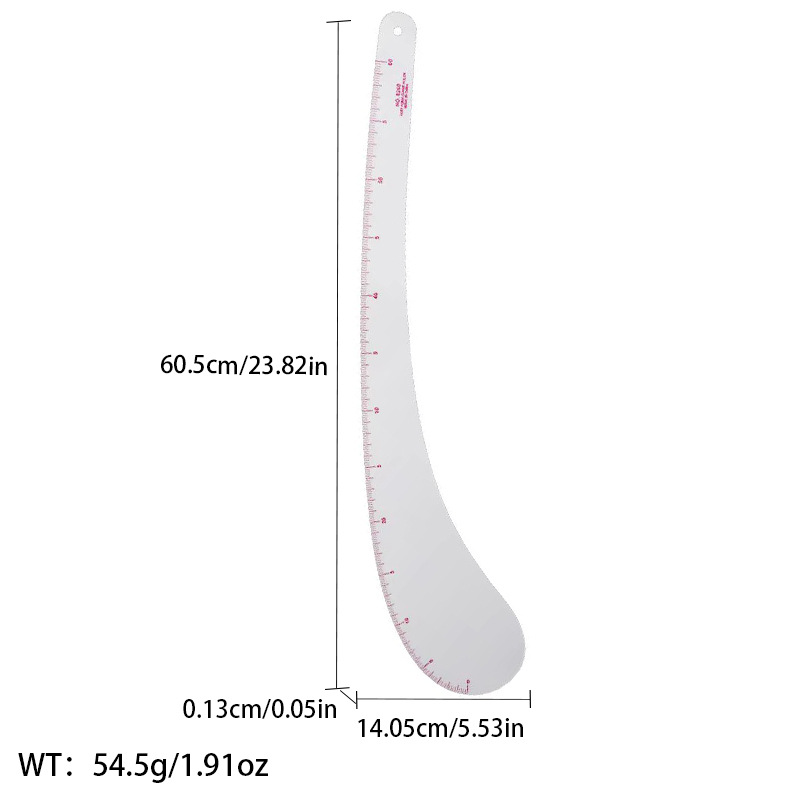 Regla de curva directa de fábrica Botón regla de arco regla de ropa regla de corte traje de regla de jaula de manga regla de tamaño colección