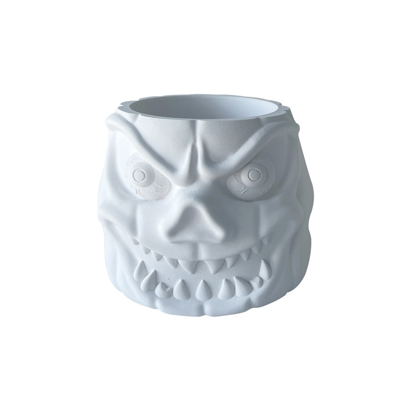 鬼脸花盆 - 白底