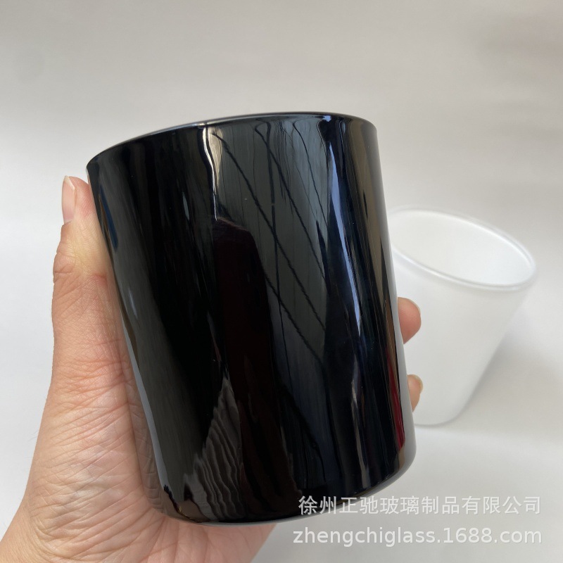 Velas de vidrio de vela esmerizada, candelabro de incienso, decoración del hogar DIY, tazas de vela de fragancia, candelabro de vidrio blanco y negro, tazas vacías