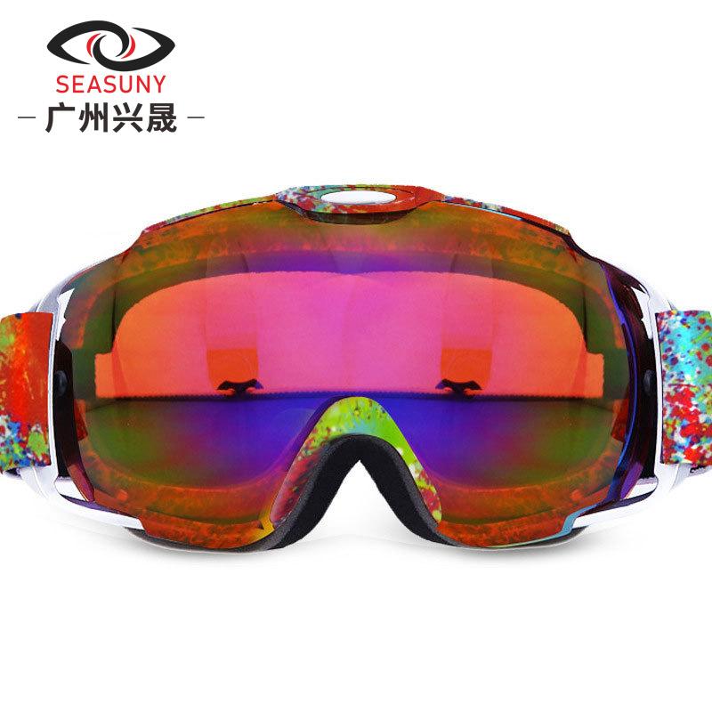 The new ski goggles double-deck Fog Ski goggles Mountaineering Ski goggles men and women outdoors motion Ski goggles