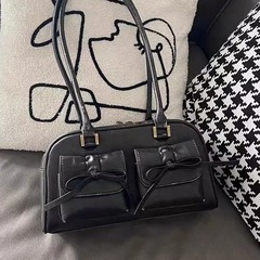 包包2024新款蝴蝶結復古法棍腋下包高級感小眾保齡球手提單肩包女