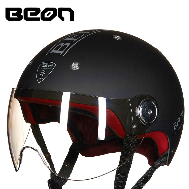 Casco de la motocicleta BEON 3C certificado de los hombres y las mujeres medio casco Four Seasons universal de la motocicleta del coche eléctrico del verano casco B103