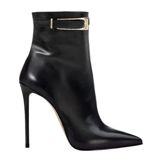 跨境欧美时装靴 尖头搭扣细跟侧拉链短靴外贸货源fashion boots