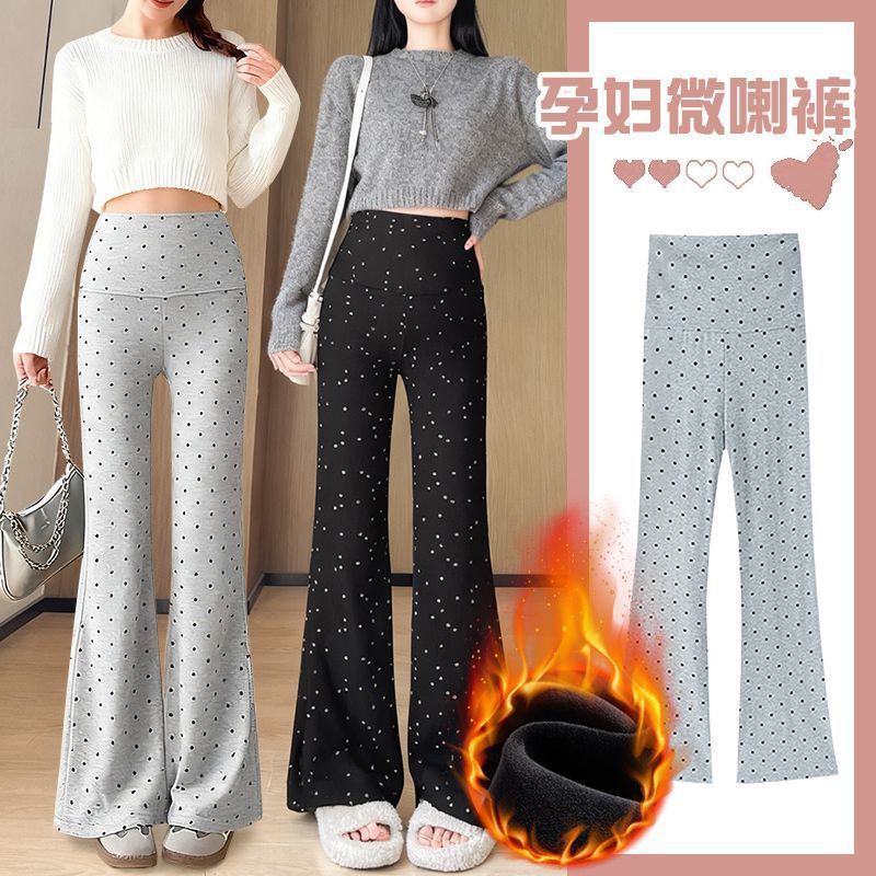 Maternity Pants for Spring and Summer, Polka Dot Flared Pants, Plus Size, Slimming, 2026 New Style, Non-Tight on the Belly, Casual Micro-Flare Pants Maternity Pants for Spring and Summer, Polka Dot Flared Pants, Plus Size, Slimming, 2026 New Style, Non-Tight on the Belly, Casual Micro-Flare Pants