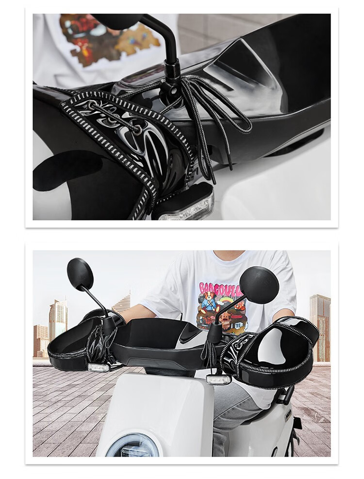 Fujian Super Electric Scooter Handlebar Gloves for Men and Women, Windproof, Thickened Cotton Hand Protectors, Motorcycle Handlebar Covers for Winter Warmth