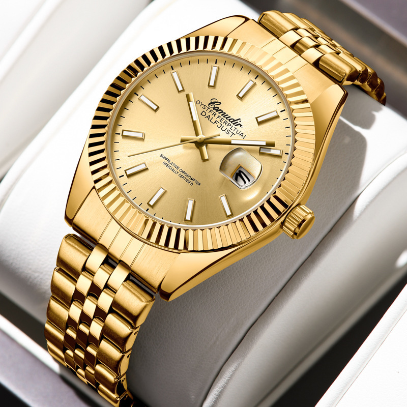 Log hollow fake mechanical watch watch men's luminous calendar waterproof foreign trade cross-border trembles fast hand a generation of hair