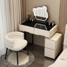 2025新款现代简约梳妆台奶油风化妆桌小户型轻奢化妆台岩板梳妆台
