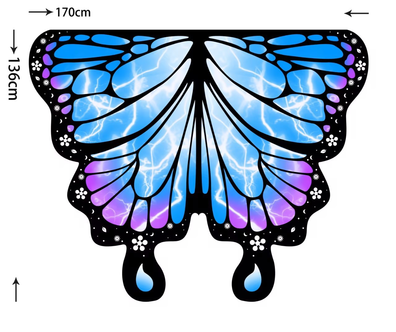 Capas de mariposa comercio exterior transfronterizo capas de mariposa Halloween decoración de danza colorida alas de mariposa al por mayor